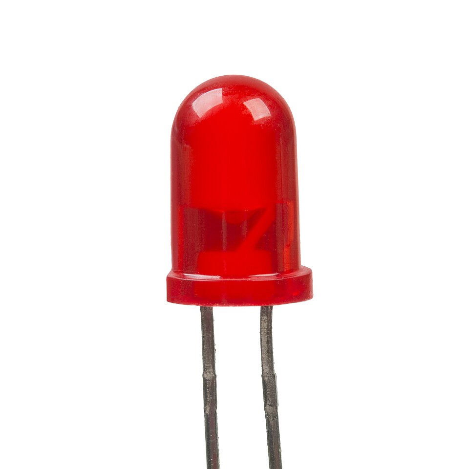 Foto close-up LED merah 5 mm